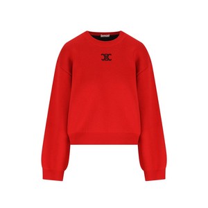 셀린느 로고 디테일 스웨터, 레드계열, S(KR 55)