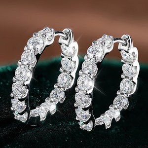 시르겜스 모이사나이트 1캐럿 동그라미 모조 다이아몬드 귀걸이 DDMSZ-010