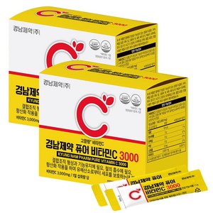 경남제약 퓨어 비타민C 3000 고함량 90포, 270g, 2개