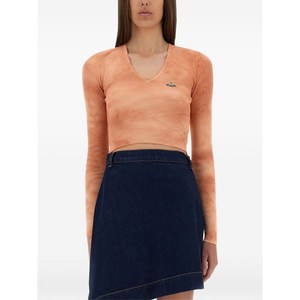 비비안웨스트우드 ORB 자수 크롭 탑, 오렌지계열, Standard M(KR 66)