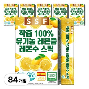 유기농 레몬즙 레몬수 스틱 100% 착즙 원액, 280g, 6개