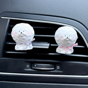 앤티키 아기비숑 1+1세트 차량용 석고 방향제 고급 차디퓨저 고체 인테리어소품 집들이선물, 석고방향제+블랙체리(10ml), 1세트