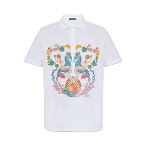 베르사체 그래픽 프린트 폴로 셔츠, 화이트계열, Standard XL(KR 110)