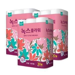 모나리자 녹스플라워 화장지 2겹 40m, 40m, 30개입, 3개