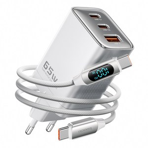 Toocki GaN PPS PD 65W 2C1A 3포트 초고속 멀티충전기