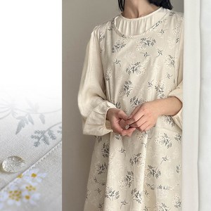 길그리 내추럴 코튼 주방 원피스 앞치마, 1개, 플라워