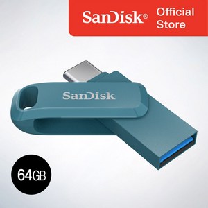 샌디스크코리아 공식인증정품 USB 메모리 Ultra Dual Go 울트라 듀얼 고 Type-C OTG SDDDC3 64GB 나바지오블루