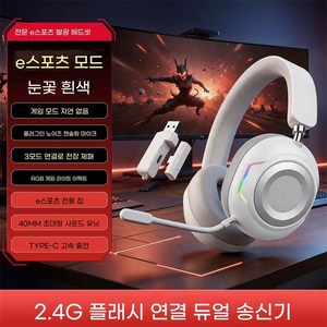 Zoovit 게이밍헤드셋 2.4G듀얼송신기 3모드 RGB 마이크 40MM유닛 TYPE-C충전 저지연