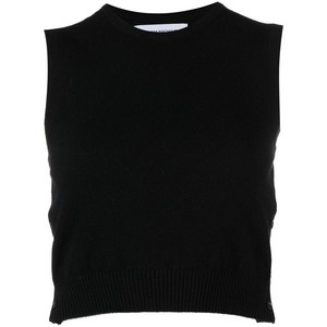 톰 브라운 캐시미어 크롭 크루 넥 셸 탑