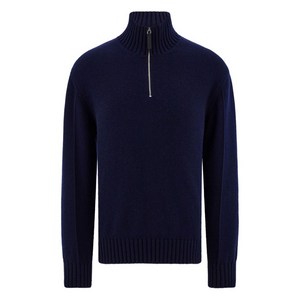 페라가모 하이 넥 골지 스웨터, 블루계열, XL(KR 110)