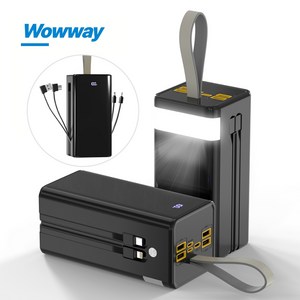 WOWWAY 대용량 보조배터리 50000mAh 고속충전 PD+QC3.0 일체형 휴대용 전원 여행용 캠핑용 파워뱅크