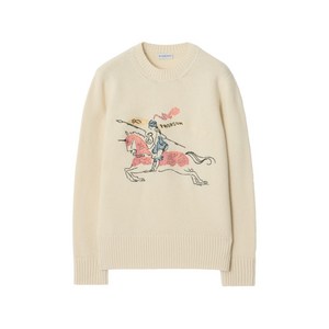 버버리 크로스 스티치 EKD 이퀘스트리안 스웨터, 베이지계열, Mid standard S(KR 55)