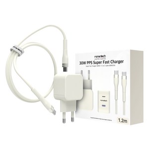 로랜텍 파스텔 PPS PD 초고속 충전기 30W + C타입 to C타입 케이블 1.2m 세트