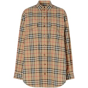 버버리 버버리 빈티지 체크 오버사이즈 셔츠, 베이지계열, UK 8(KR 55)