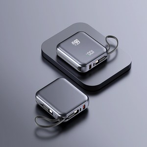 GoaTa 대용량 보조배터리 고속충전 20000mAh PD 66W 초고속 충전 초경량 디지털 디스플레이 내장 케이블