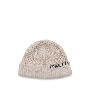 마르니 로고 자수 비니, S, 베이지계열