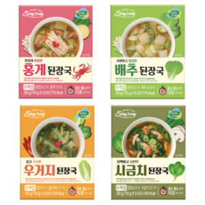 신송 즉석 블럭 된장국 혼합형 파우치형 4종 세트 (5개입X4박스) 총 20인분