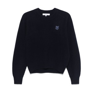 메종키츠네 볼드 폭스 헤드 패치 스웨터, 블루계열, XS(KR 44)