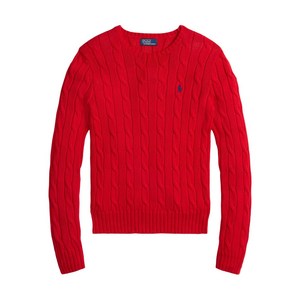 폴로랄프로렌 케이블 니트 크루넥 스웨터, 레드계열, Standard S(KR 55)