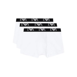 엠포리오아르마니 콘트라스트 웨이스트밴드 복서 브리프 3팩 세트, 화이트계열+블랙계열, S