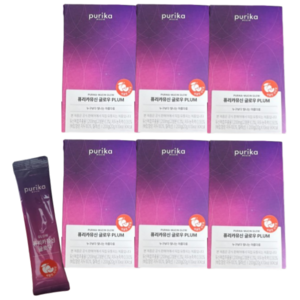 [본사공식몰] 퓨리카뮤신 글로우 자두 6box 60포 콜라겐젤리 특허뮤신, 10회분, 200g, 6박스