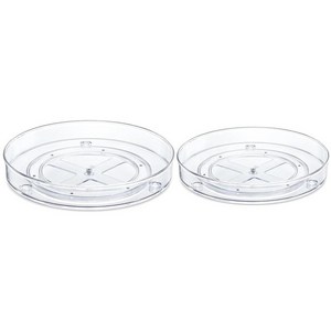 러블리랑이 다용도정리함 회전트레이 주방정리함 싱크대정리함 대+소, 투명 대 + 소 세트