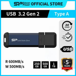 실리콘파워 Silicon Powe 외장SSD USB3.2 Gen2 MS60 공식인증방수 방진 휴대용, 500GB