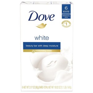 도브 화이트 딥 모이스처 뷰티 바, 90g, 6개입