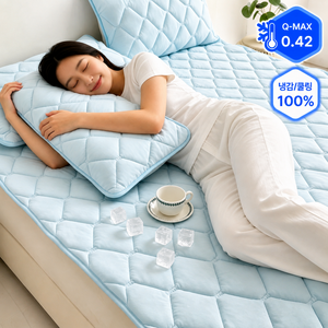 아리엘노 -5도 냉감패드 Q-MAX 0.42 여름 쿨링 침대패드 쿨매트 고정밴드형