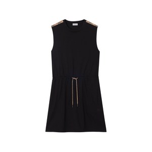 버버리 체크 트리밍 저지 드레스, 블랙계열, Mid standard L