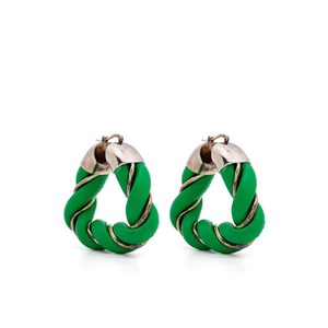 보테가 베네타 라지 트위스트 트라이앵글 후프 이어링