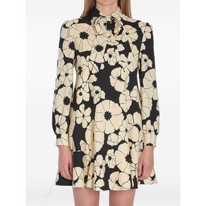 셀린느 플로럴 프린트 미니 드레스, 블랙계열+베이지계열, FR 36(KR 44)