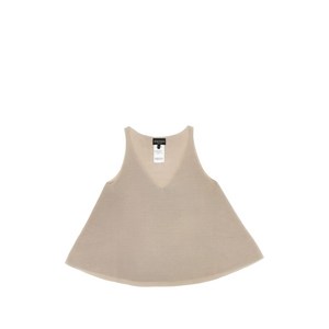 엠포리오아르마니 V넥 민소매 탑, 베이지계열, Standard M(KR 66)