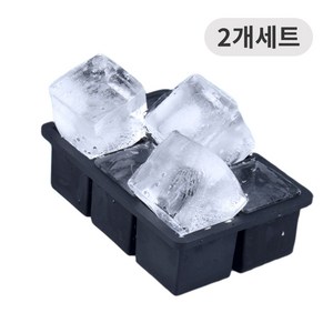 SMABAT 실리콘 얼음틀 6구 아이스 트레이 실리콘 사각 얼음보관통 냉동 아이스 왕얼음틀 뚜껑포함