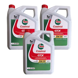 CASTROL 캐스트롤 GTX 5W30 SN C3 6L 겸용 엔진오일, 3개