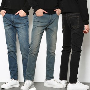 남자청바지 빅사이즈 S~4XL 사계절 3컬러 슬림 워싱 스판데님