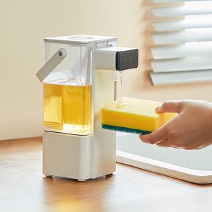 nimin 자동 디스펜서 손세정기 주방세제 충전식 대용량 800ml 슬림 플라스틱 소재 젤타입 주방 욕실 겸용 KC인증, 화이트, 1개