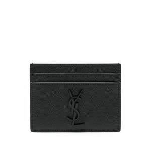 생로랑 Cassandre-logo leather cardholder
