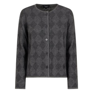 엠포리오아르마니 다이아몬드 패턴 버튼 가디건, 그레이계열, Standard L(KR 77)