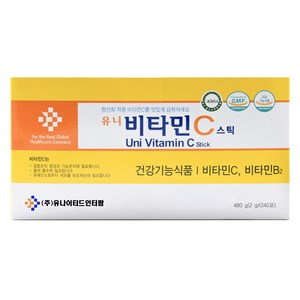 유니 비타민C 스틱 240포 맛있고 먹기 편한 분말형 온가족 비타민, 1개, 480g