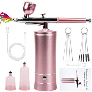Xdovet 나노 미스트기 산소주입식 고압 분무화 톤업 보습 휴대용 에어브레쉬 충전 새해 선물, 핑크