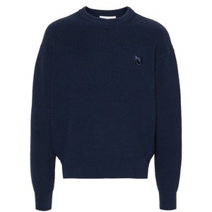 메종키츠네 로고 자수 스웨터, 블루계열, Standard M(KR 100)
