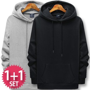 블루포스 국내생산 트렙 후드티 세트 1+1 총2장 베이직핏 커플티 무지 후드티셔츠 단체복