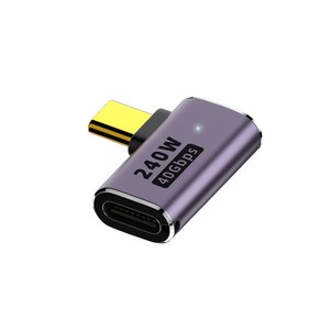 YTEK 240W 40Gbps 8K OTG USB4 Gen3x2 C타입 90도 D형 꺾임 M/F 연장 젠더