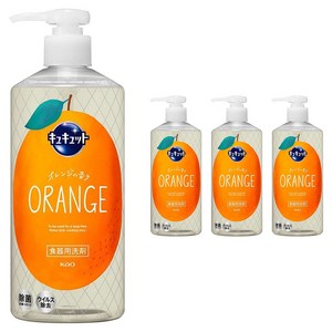 큐큣토 펌프형 주방세제 오렌지향, 480ml, 4개
