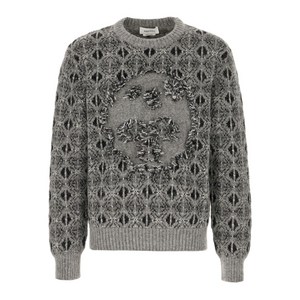 알렉산더맥퀸 스컬 페어 아일 스웨터, 그레이계열+블랙계열, Standard L