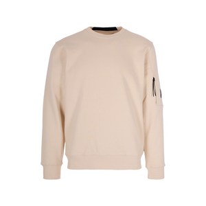 C.P.컴퍼니 로고 패치 크루넥 스웨트셔츠, 베이지계열, Standard S