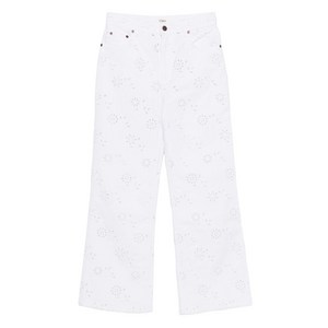 끌로에 컷아웃 크롭 진, 화이트계열, Waist (in) 26(KR 55)