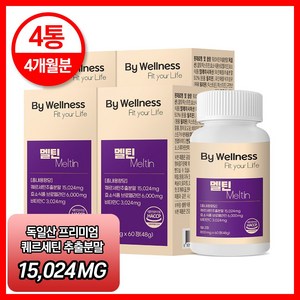 By Wellness 멜틴 퀘르세틴 효소식품브로멜라인 800mg 고함량 HACCP 식약처 인증, 4개, 60정