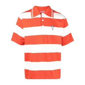 겐조 로고 프린트 스트라이프 폴로 셔츠